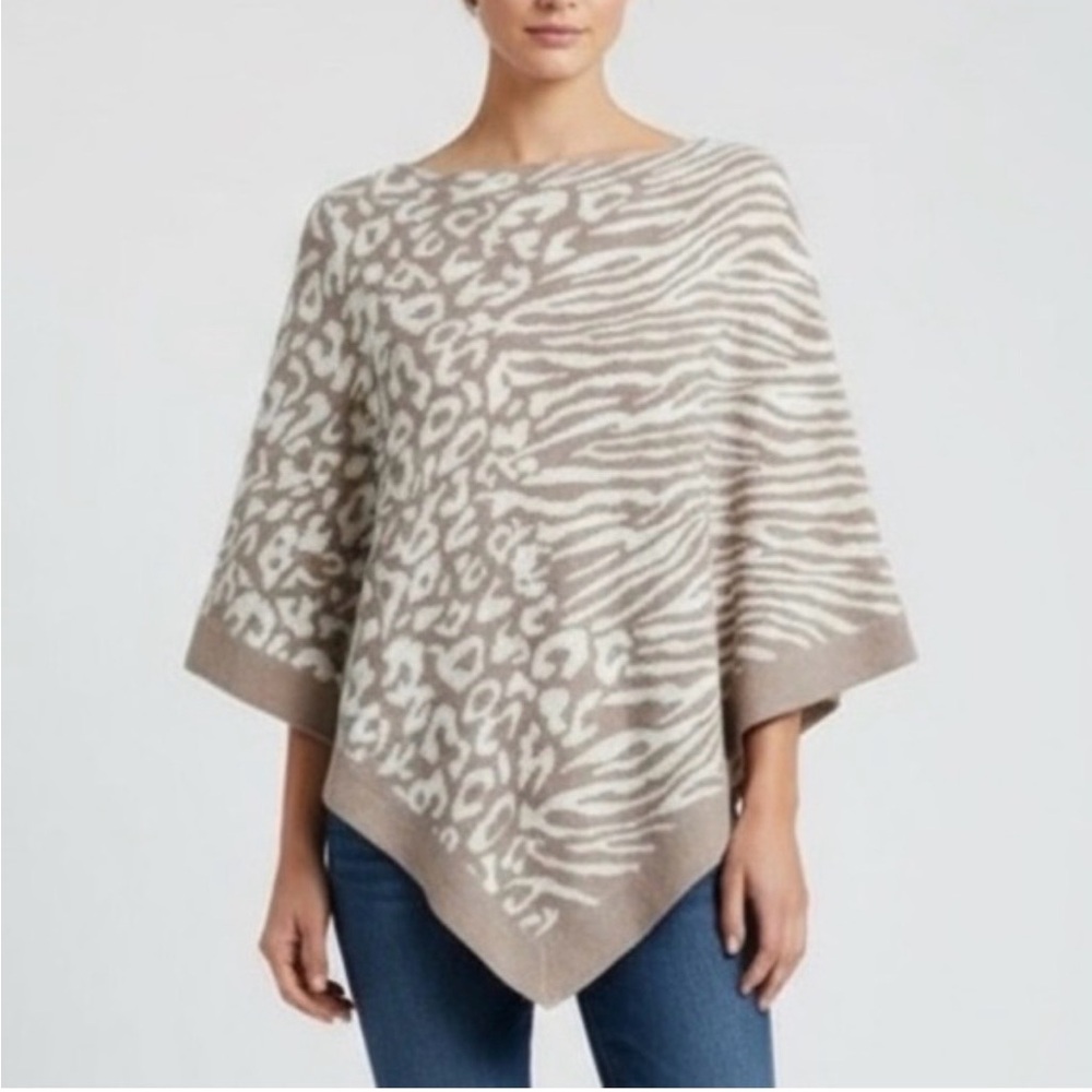 Barefoot Dreams cozy chic ultra lite ocean breeze poncho women’s one size plus